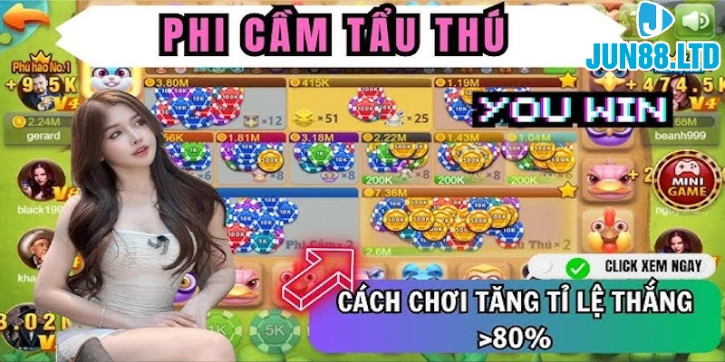 Phi Cầm Tẩu Thú - Thế giới trò chơi giải trí hấp dẫn 3 luat-choi-co-ban-trong-game-phi-cam-tau-thu-tai-jun88