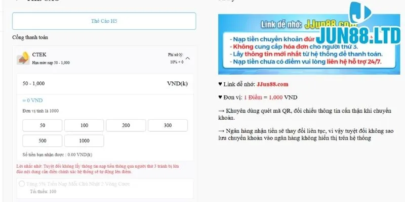 Quy trình nạp tiền Jun88: Đảm bảo an toàn và hiệu quả nhất 3 nap-tien-vao-jun88-bang-the-cao